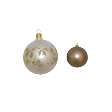  Üveg gömb barna alap dekor levél 2 szett karácsonyfadísz