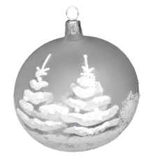  Üveg gömb Fehér 8 cm karácsonyfadísz