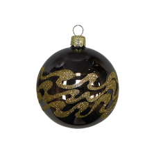  Üveg gömb fekete hullámok karácsonyfadísz