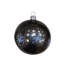  Üveg gömb fekete tűzijáték karácsonyfadísz