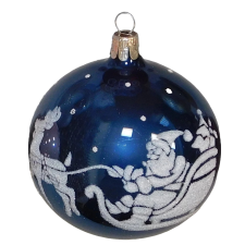  Üveg gömb Sötétkék 8 cm karácsonyfadísz