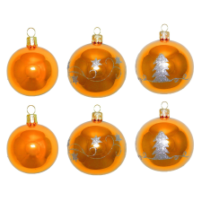  Üveg gömb szett arany 6 db 6 cm karácsonyfadísz