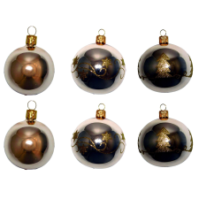  Üveg gömb szett pezsgő 6 db 4 cm karácsonyfadísz