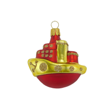  Üveg gőzös piros karácsonyfadísz