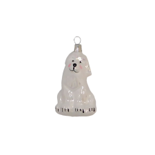  Üveg kutya fehér karácsonyfadísz