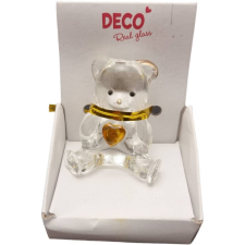  Üveg maci szívvel 4cm dekorációs kellék