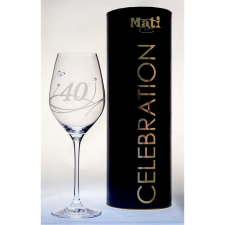  Üveg pohár swarovski dísszel bor 360ml Celebration 40yr dekoráció