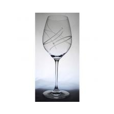  Üveg pohár swarovski dísszel bor 470ml átlátszó S/2 tányér és evőeszköz