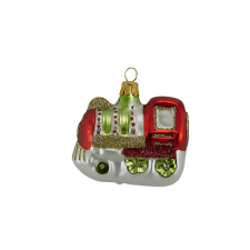  Üveg vonat piros-zöld karácsonyfadísz