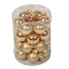  Üveggömb akasztós arany 2,5cm 24db-os karácsonyfadísz