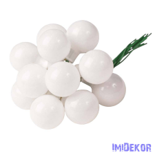  Üveggömb pick 2cm 12db/köteg - Fényes Fehér dekorációs kellék