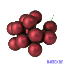  Üveggömb pick 2cm 12db/köteg - Matt Bordó dekorációs kellék