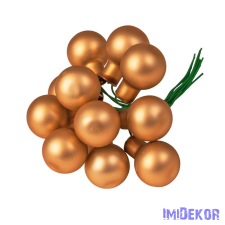  Üveggömb pick 2cm 12db/köteg - Matt Bronz dekorációs kellék