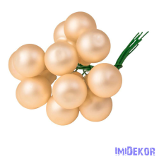  Üveggömb pick 2cm 12db/köteg - Matt Krém dekorációs kellék