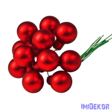  Üveggömb pick 2cm 12db/köteg - Matt Piros dekorációs kellék