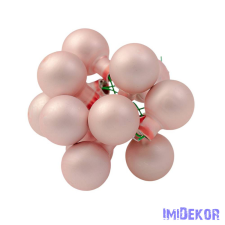 Üveggömb pick 2cm 12db/köteg - Matt Rózsaszín dekorációs kellék