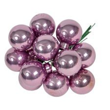  Üveggömb pick kristály lila fényes 2,5cm 12db-os dekorációs kellék