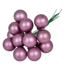  Üveggömb pick kristály lila matt 2cm 12db-os dekorációs kellék