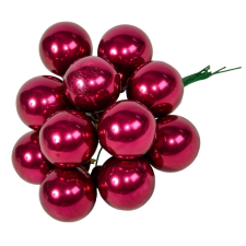  Üveggömb pick magnólia fényes 2,5cm 12db-os dekorációs kellék