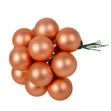  Üveggömb pick soft terra matt 2,5cm 12db-os dekorációs kellék