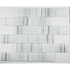  Üvegmozaik Premium Mosaic fehér 30x30 cm fényes MOSV48STRIPE csempe