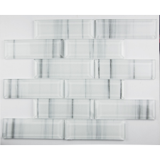 Üvegmozaik Premium Mosaic fehér 30x30 cm fényes MOSV48STRIPE csempe