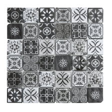  Üvegmozaik Premium Mosaic feketésfehér 30x30 cm matt/fényes PATCHWORK48MIX2 csempe