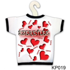  Üvegpóló, szeretlek, piros szívek