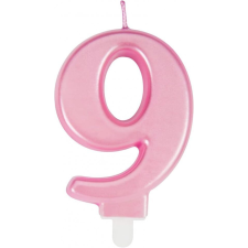 Uvtqssp torta gyertya, 9-es szám, viasz, rózsaszín, 8 cm party kellék