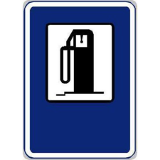  Üzemanyagtöltő állomás (IJ7) közlekedési tábla információs címke