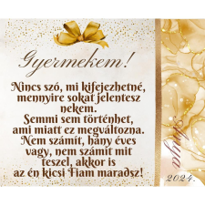 Üzenőkártya több méretben, változtatható felirattal, Gyermekem 2. party kellék