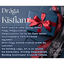Üzenőkártya több méretben, változtatható felirattal, kék-piros masnis party kellék