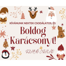  Üzenőkártya változtatható felirattal, téli mintákkal party kellék