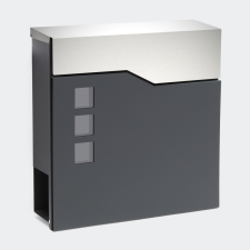 V20 Modern design postaláda antracit-fehér falra szerelhető újságtartóval postaláda