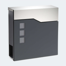 V20 Modern design postaláda antracit-fehér falra szerelhető újságtartóval 60522 postaláda