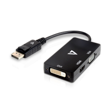 V7 DisplayPort apa - VGA + DVI + HDMI anya adapter - Fekete kábel és adapter