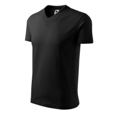  V-neck póló unisex fekete L