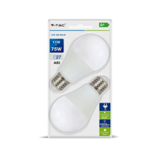 V-tac 11W E27 meleg fehér LED égő csomag (2 db) - SKU 7297 izzó