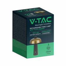 V-tac 3W fekete és arany, érintéssel vezérelhető akkumulátoros LED lámpa, CCT - SKU 7946 világítás