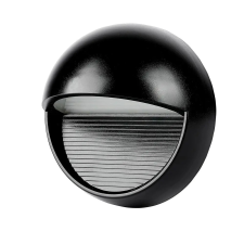 V-tac 3W fekete LED lépcsővilágítás, kerek, IP65, természetes fehér - SKU 1405 kültéri világítás
