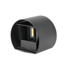 V-tac 6W kültéri, fekete, kerek, fali LED lámpa meleg fehér - SKU 7081 kültéri világítás