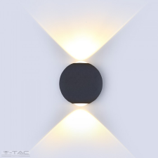 V-tac 6W LED design gömb fali lámpa fekete IP65 3000K - 8303 világítás