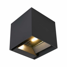 V-tac 9W COB LED szolár fali fekete lámpa, szenzorral, természetes fehér fénnyel - SKU 11885 kültéri világítás