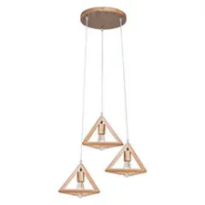 V-tac Fa búrás design függeszték (3XE27) barna világítás