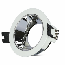V-tac GU10 LED spotlámpa keret, fehér+króm billenthető lámpatest - SKU 3156 világítás