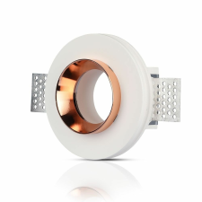 V-tac GU10 LED spotlámpa keret, fehér+rózsaarany fix lámpatest - SKU 3147 világítás