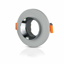 V-tac GU10 LED spotlámpa keret, szürke+króm fix lámpatest - SKU 3128 világítás