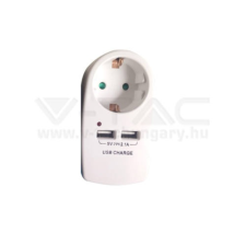 V-tac Hálózati adapter 2 USB porttal fehér színű - 8795 villanyszerelés