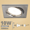 V-tac LED spot szett: króm bill. keret, négyzet + 10 Wattos, meleg fehér GU10 LED lámpa + GU10 csatlakozó (kettesével rendelhető)