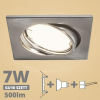V-tac LED spot szett: mattkróm bill. keret, négyzet + 7 Wattos, meleg fehér GU10 LED lámpa + GU10 csatlakozó (kettesével rendelhető)